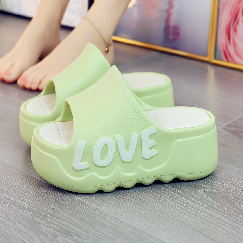 Women'S Shoes Quality - ハイヒール 6 センチメートルプラットフォームスリッパ夏ソフト EVA 靴抗スリップフリップフロップ女性屋外コンフォートサンダルグリーン愛スライド靴