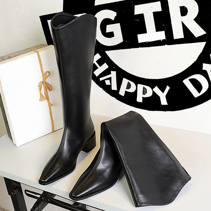 Knee High Boots Women - BIGTREE 2027 新作 ストリートスタイル ポインテッドトゥ ニーハイブーツ
