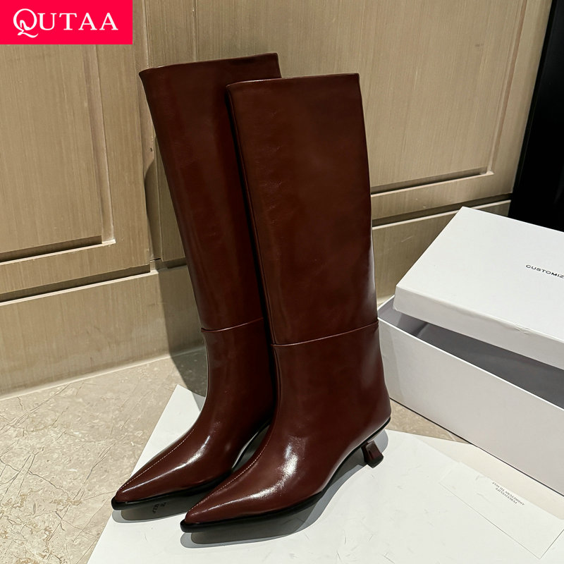 QUTAA ファッションニュース レディース ニーハイブーツ - Knee High Boots Women のレビューと価格
