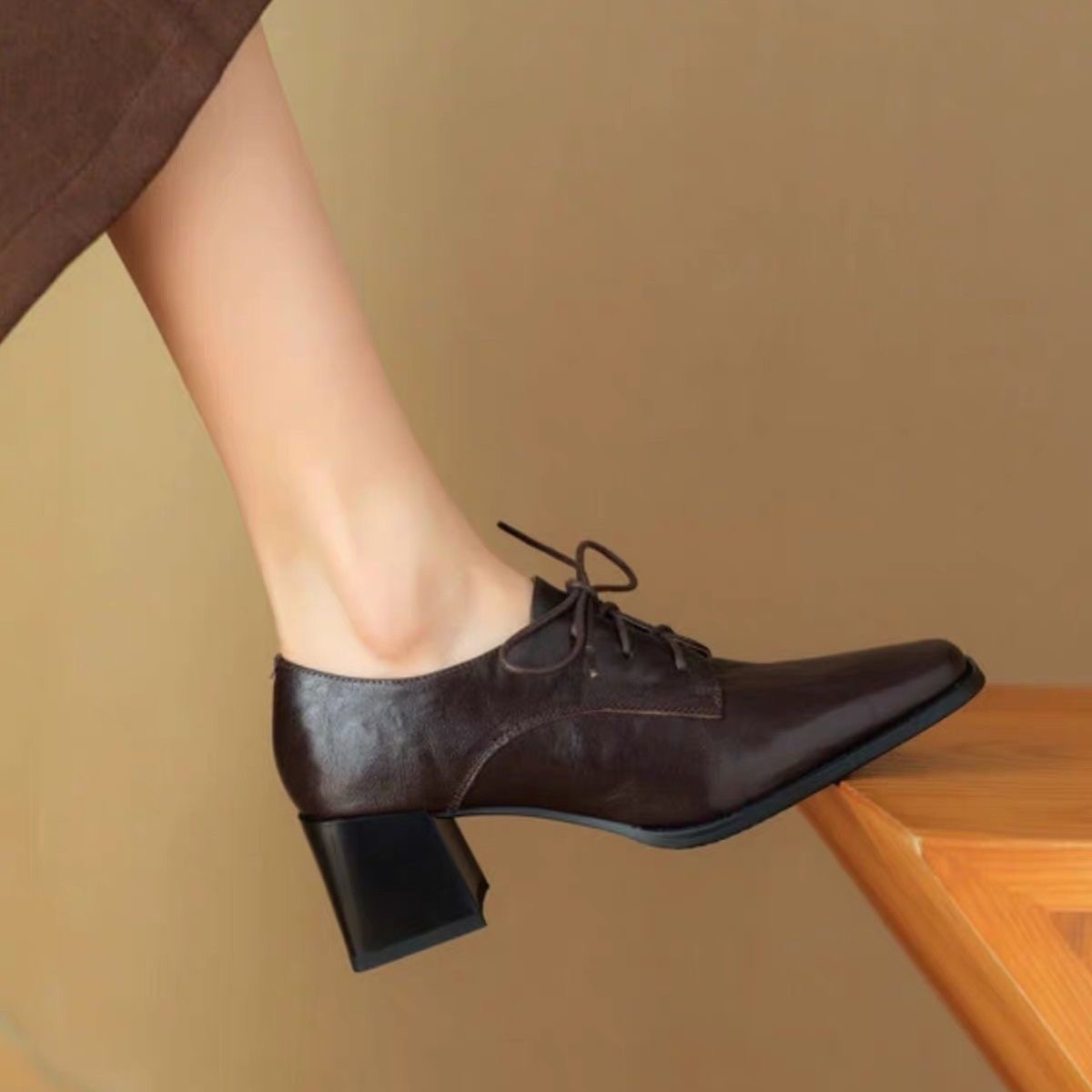 レディース スクエアトゥ レースアップ オックスフォードシュ - Oxford Lace Up Women のレビューと価格