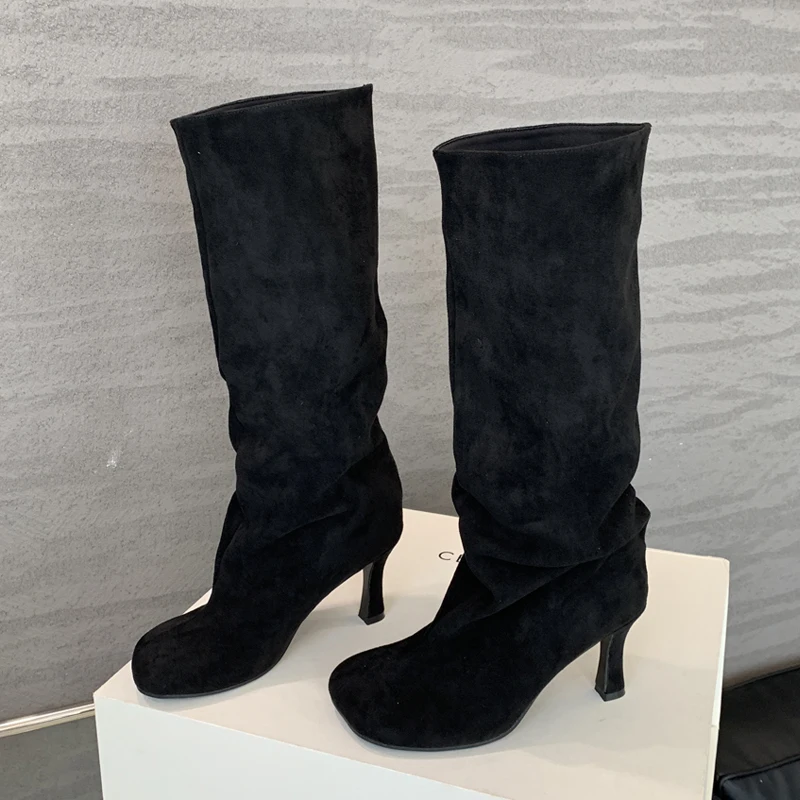 Eilyken 冬のストリートスタイルラウンドトゥニーハイ女 - Knee High Boots Women のレビューと価格