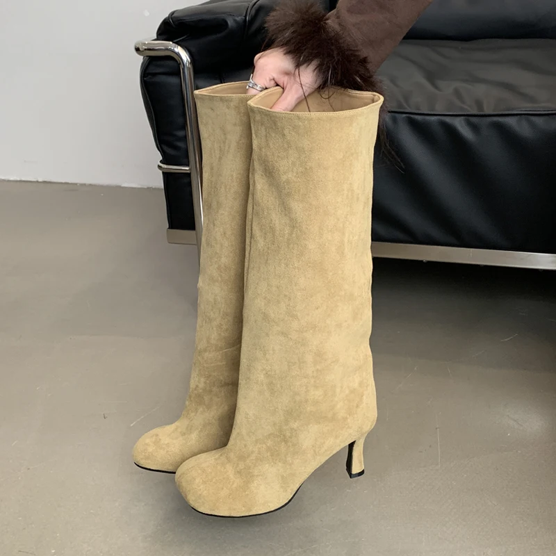 Eilyken 冬のストリートスタイルラウンドトゥニーハイ女 - Knee High Boots Women のレビューと価格