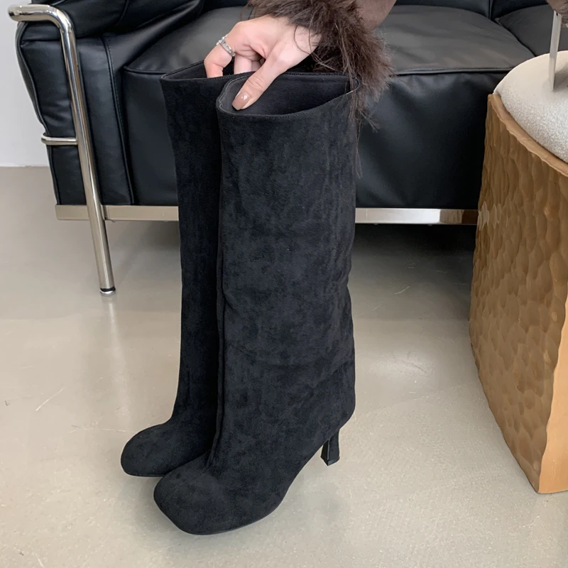 Eilyken 冬のストリートスタイルラウンドトゥニーハイ女 - Knee High Boots Women のレビューと価格