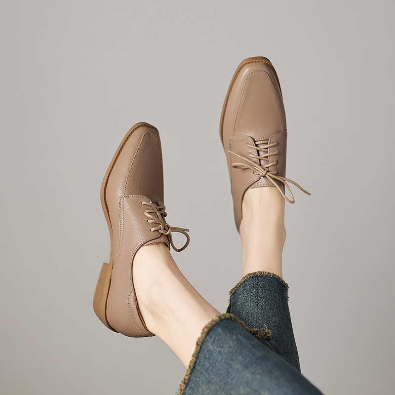 EAGSITY 牛革チャンキーヒール女性用ポインテッドトゥシ - Oxford Lace Up Women のレビューと価格