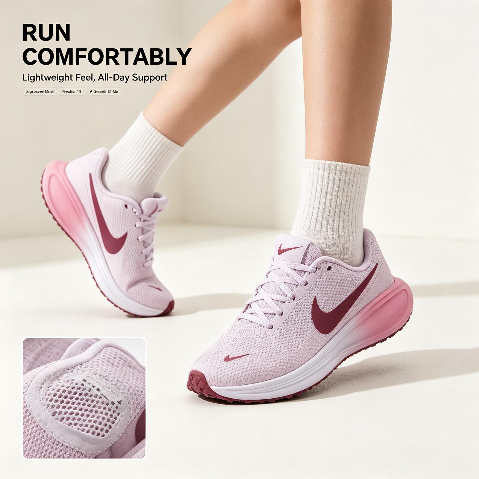 ナイキ レディース ピンク ランニング シューズ 軽量 通気 - Women Shoes Running Nike のレビューと価格