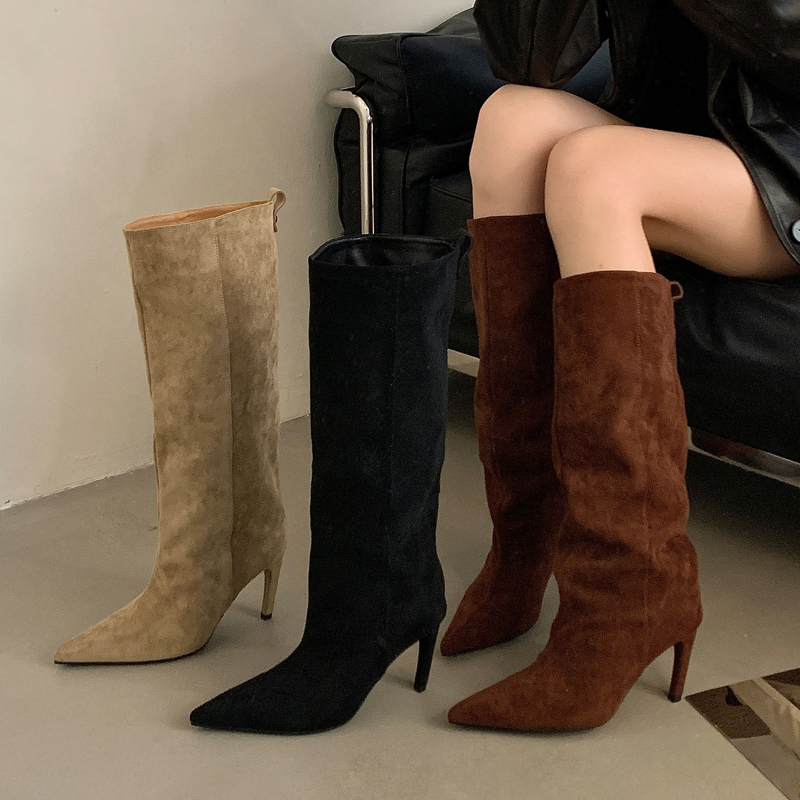 ストリートパンク ウィンターヴィンテージ ポインテッドトゥ  - Knee High Boots Women のレビューと価格