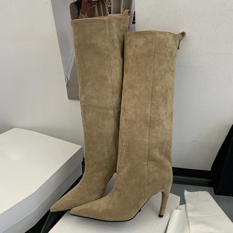 ストリートパンク ウィンターヴィンテージ ポインテッドトゥ  - Knee High Boots Women のレビューと価格