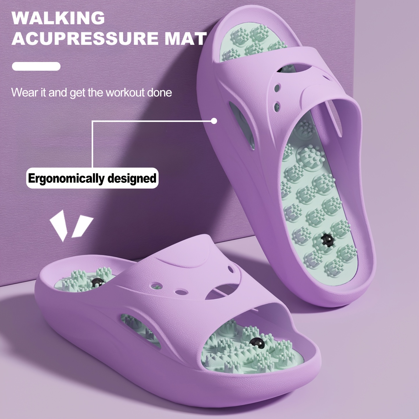 女性男性用EVAマッサージスリッパ厚底バスルームスライド滑り - Mule Slip On のレビューと価格