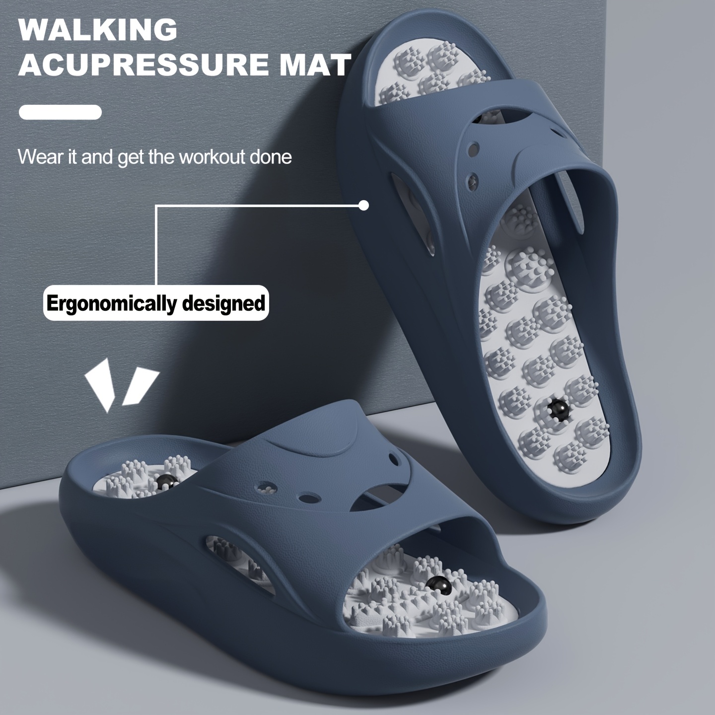 女性男性用EVAマッサージスリッパ厚底バスルームスライド滑り - Mule Slip On のレビューと価格