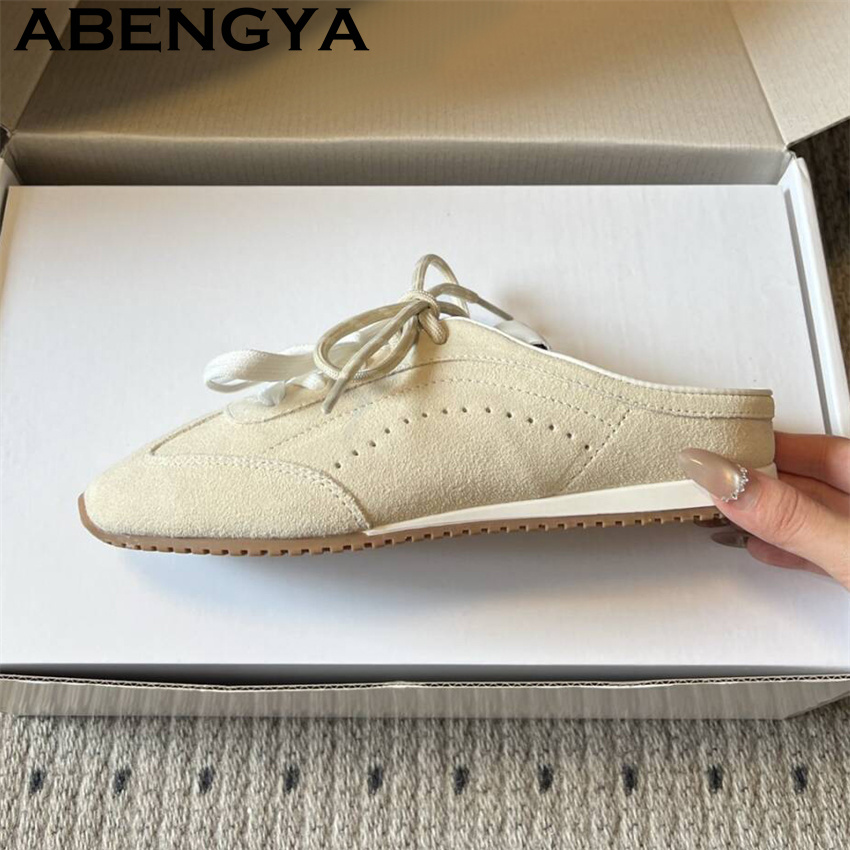 女性のレースアップカジュアルフラットスリッパ夏通気性快適ラン - Oxford Lace Up Women のレビューと価格