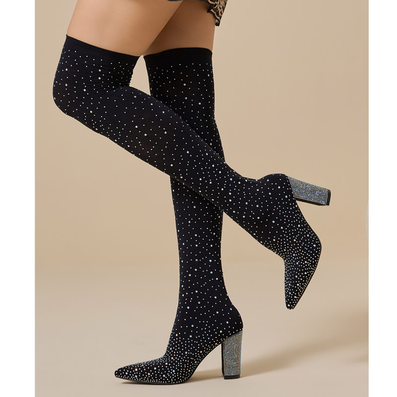 アネイケ クリスタル オーバーニーソックスブーツ ポインテッ - Sock Boot Women のレビューと価格