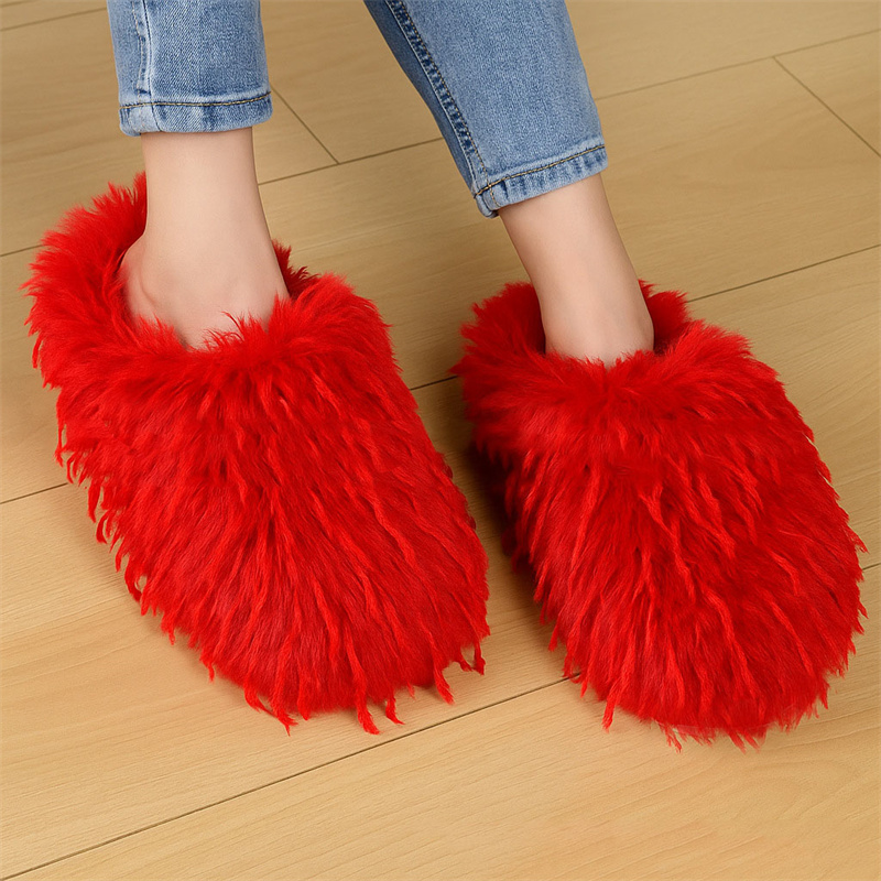 冬用レディーススリッパ ふわふわフェイクファースリッパ アウ - Women'S Shoes Clogs のレビューと価格