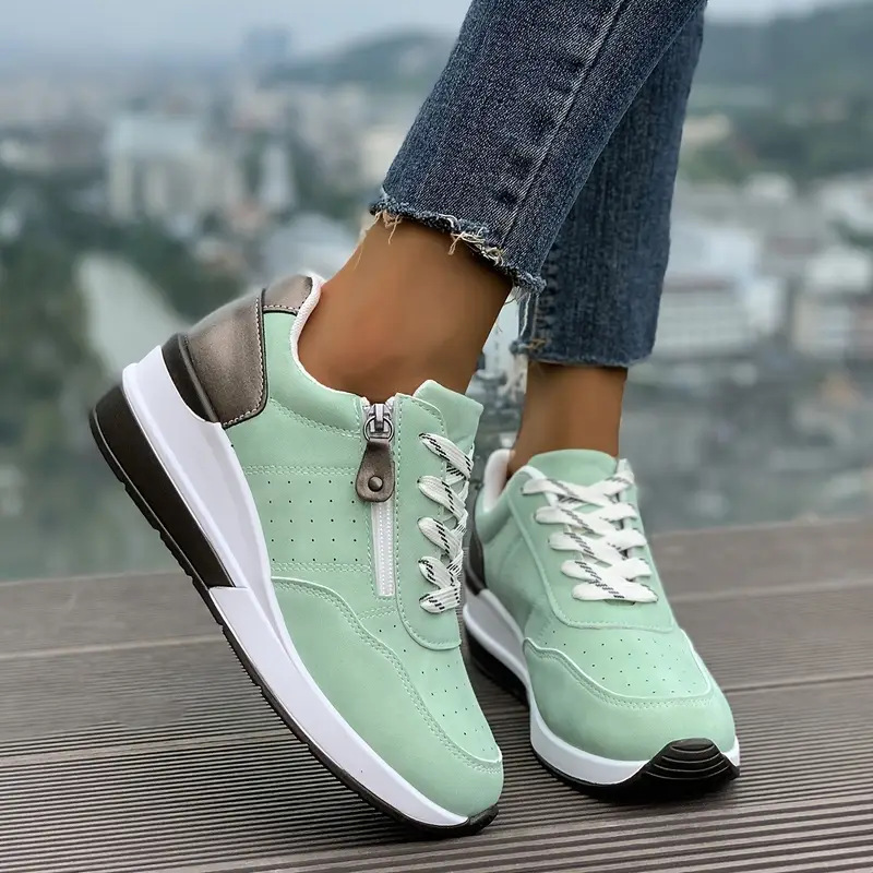 レディース サイドジッパー プラットフォームスニーカー レー - Oxford Lace Up Women のレビューと価格
