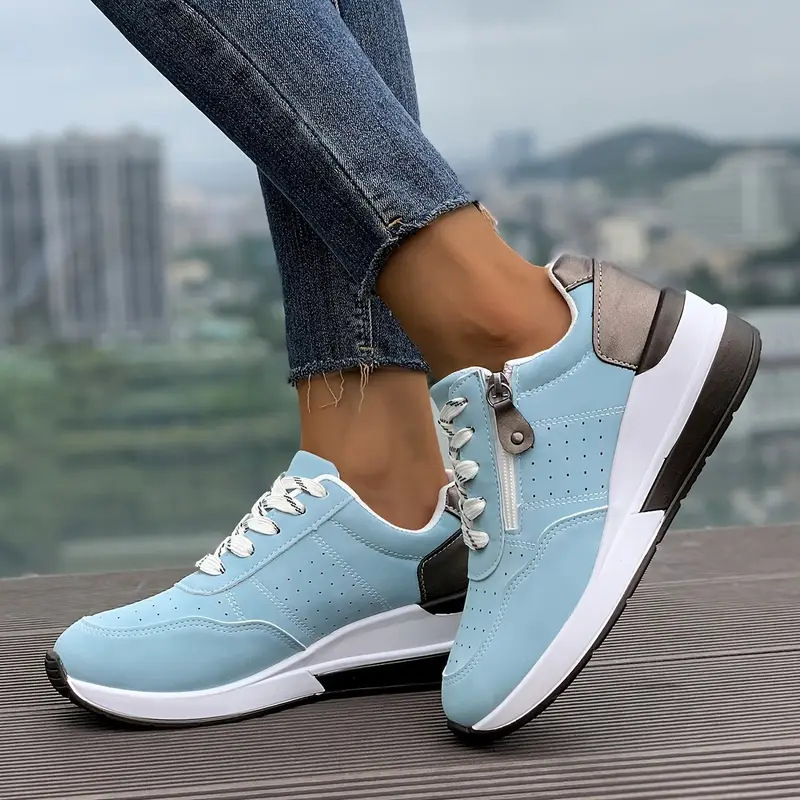 レディース サイドジッパー プラットフォームスニーカー レー - Oxford Lace Up Women のレビューと価格