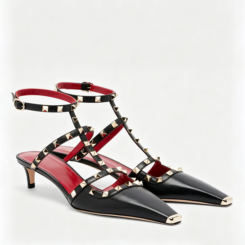 2026年レディースリベットローヒールスクエアヘッドスティレ - Women'S Shoes Quality のレビューと価格