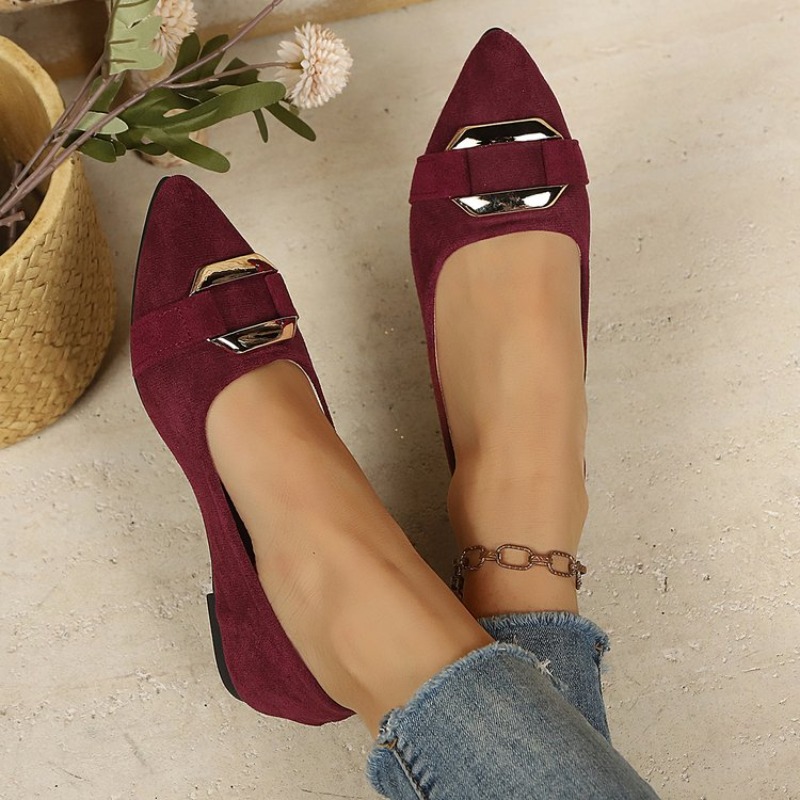レディース ポインテッドトゥ スエード フラットシューズ 快 - Women'S Shoes Clogs のレビューと価格
