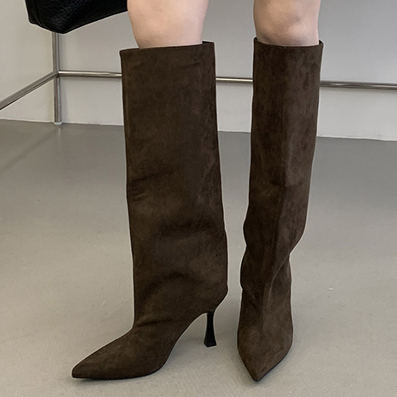 エイリーケンの冬用ヴィンテージデザイン、ポインテッドトゥのニ - Knee High Boots Women のレビューと価格