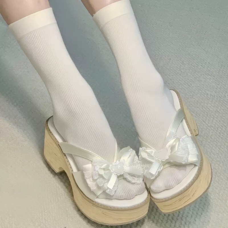 スイートボウ木目調厚底プラットフォームスリッパ女性用夏和風快 - Women'S Shoes Quality のレビューと価格