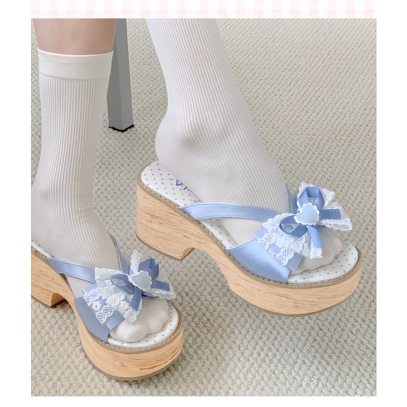 スイートボウ木目調厚底プラットフォームスリッパ女性用夏和風快 - Women'S Shoes Quality のレビューと価格