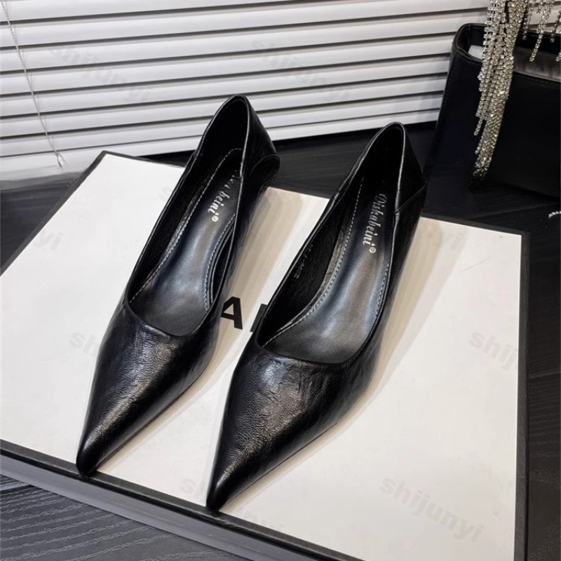 女性のハイヒールパテントレザー尖ったエレガントなフレンチセク - Women'S Shoes Quality のレビューと価格