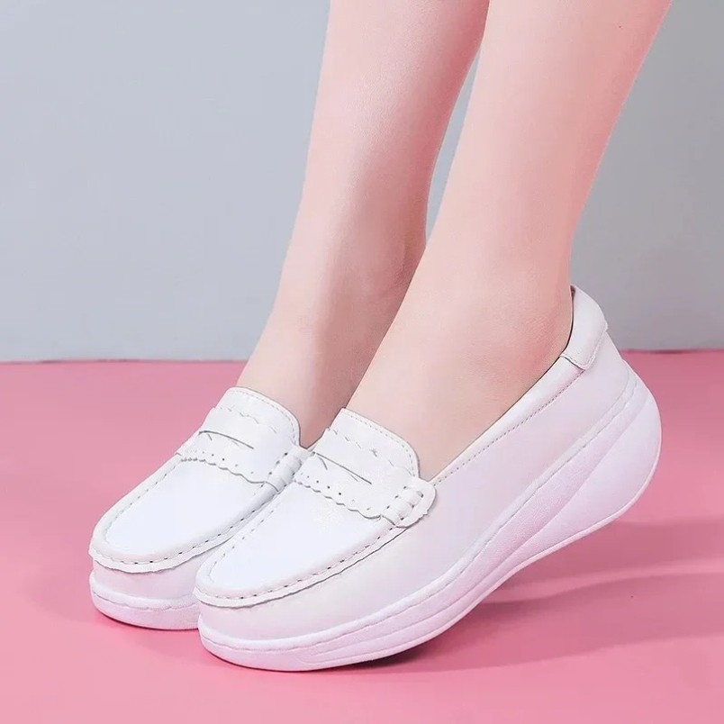 2025年 ホワイトピンク ナーススニーカー スリッポン レ - Women Shoes Tennis のレビューと価格