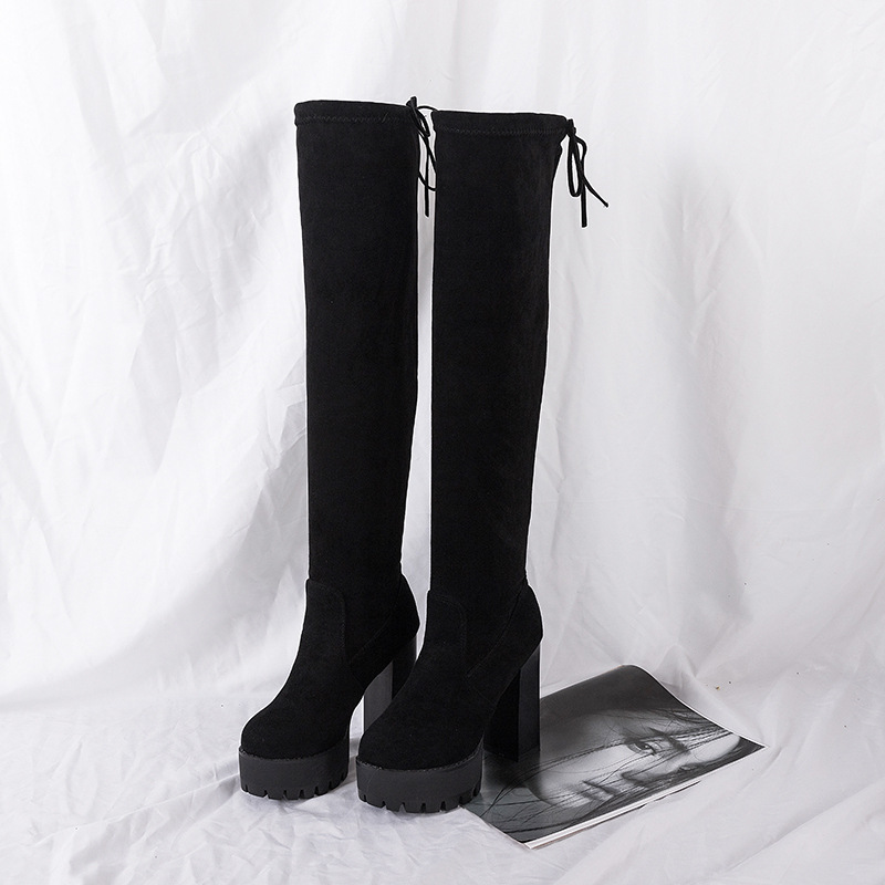2025年秋の女性用ロングブーツ、ベルベットハイヒールとロン - Sock Boot Women のレビューと価格