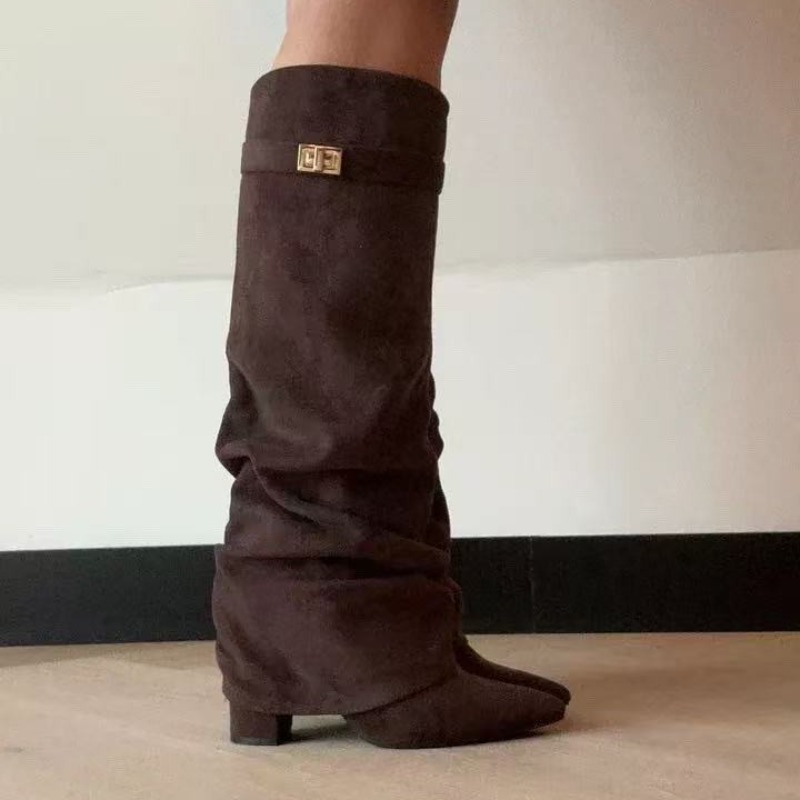 2026 新しい女性のニーハイブーツメタルバックルポインテッ - Knee High Boots Women のレビューと価格