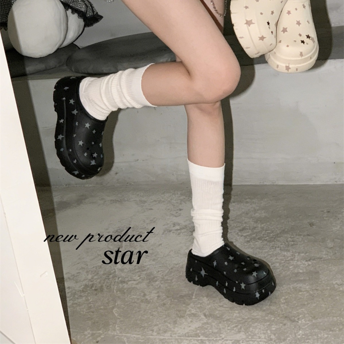 夏の新作、女性用プラットフォームサンダル。Y2K風のスター柄 - Women'S Shoes Clogs のレビューと価格