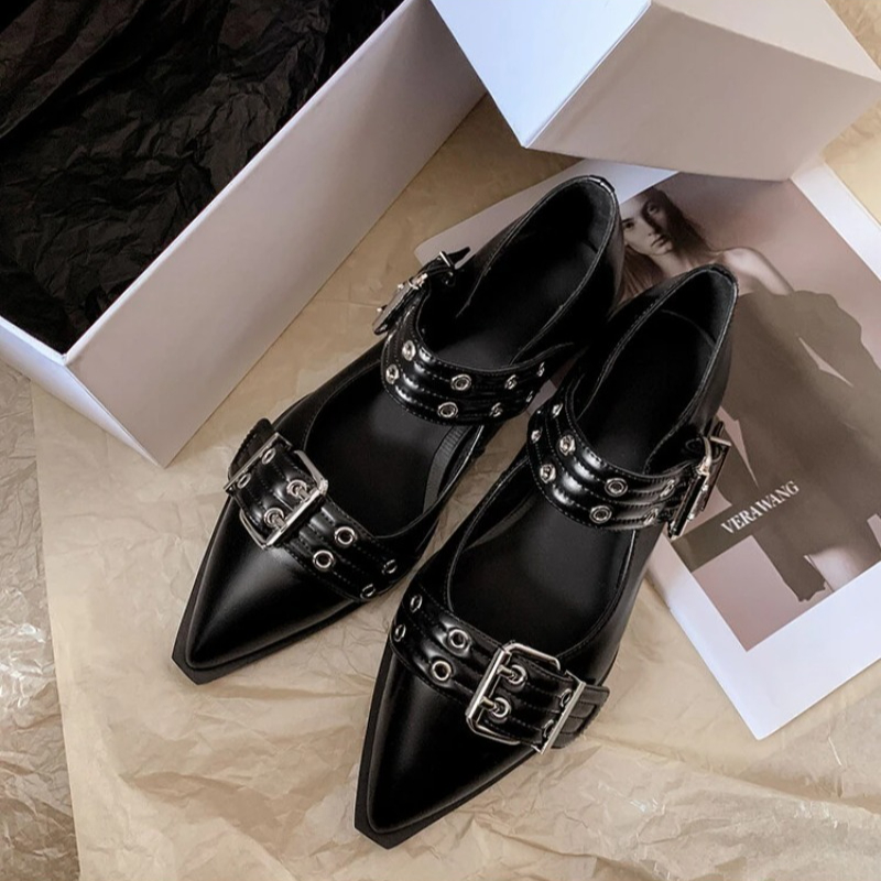 女性の靴デザイナーの高級ローヒールパンプスバックルファッショ - Mule Slip On のレビューと価格