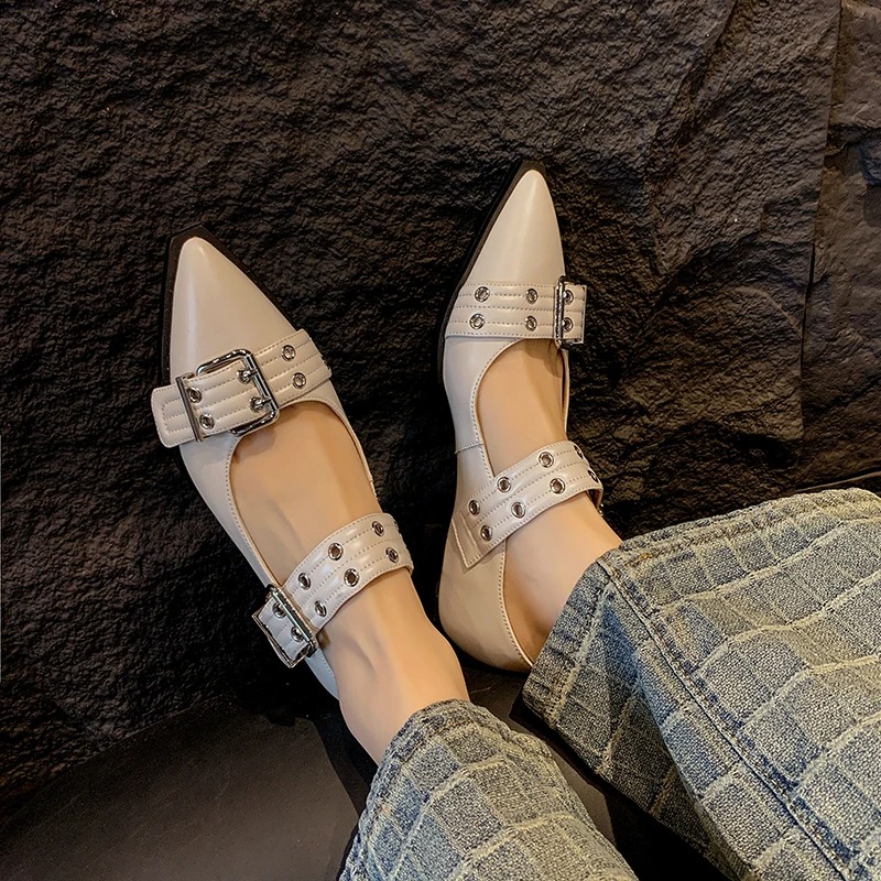 女性の靴デザイナーの高級ローヒールパンプスバックルファッショ - Mule Slip On のレビューと価格