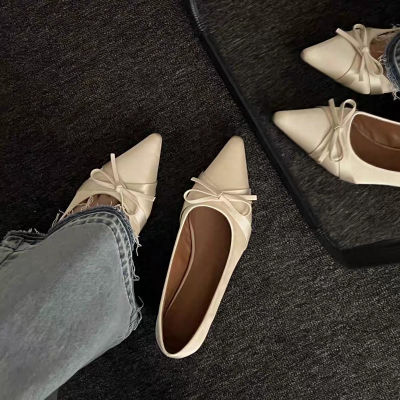 夏の新作シフォンファッション、甘いリボン付きカジュアルフラッ - Mule Slip On のレビューと価格